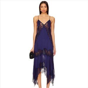 NWOT Free People Sunsetter Maxi Slip Dress Midnight Rain